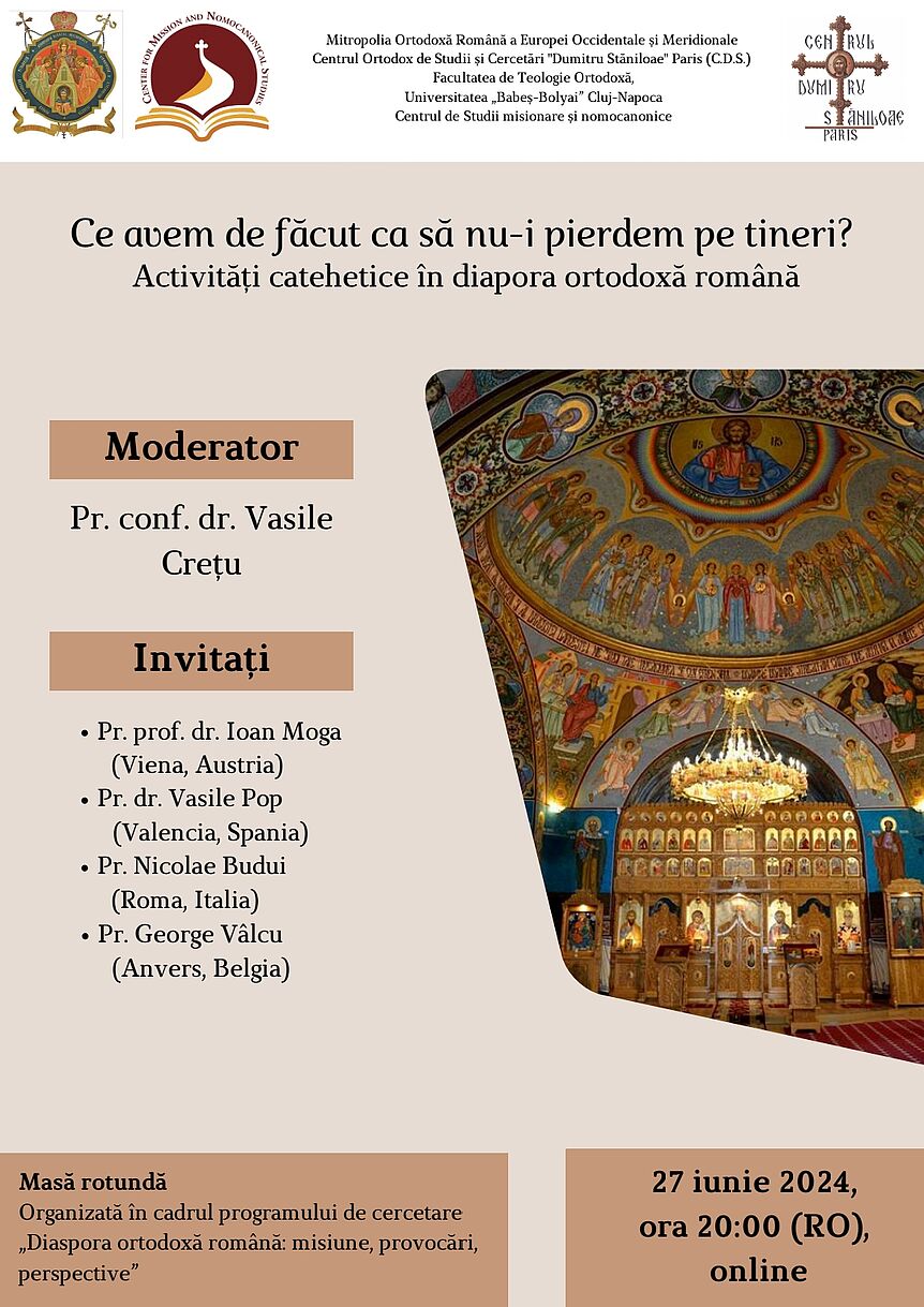 Plakat zur Veranstaltung mit Bild aus dem Innenraum einer orthodoxen Kirche